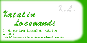 katalin locsmandi business card